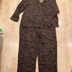 Leopard Print Pajama Pantsuit